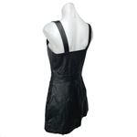 Wild Fable Black Faux Leather Sleeveless Square Neck Zip Up Mini Bodycon Dress S Photo 2