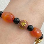 Handmade Natural Agate Carnelian Stone Pi Xiu Fengshui Lucky Stretch Bracelet Photo 6