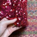 NWT VTG MESMERIZE SEXY RED SILK SEQUIN DRAPE NECK TOP Size L Photo 4