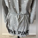 PINK Victoria Secret " I only Sleep In Pink" Grey and White DogRobe Extra Small Gray Size XS Photo 5