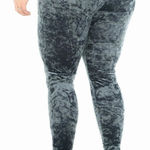 Torrid silver Crushed Velvet Leggings in Photo 0