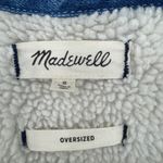 Madewell  The oversized Jean jacket women's small sherpa blue denim Pinehill wash Photo 7