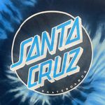 Santa Cruz Women's Raw Hem Tie Dye Graphic Tee Shirt Top Small Blue Photo 1