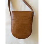 Isadora Cuoio Brown Leather Crocodile Crossbody Gold Tone Purse Made in Italy Photo 7