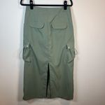 Gilipur Women Cargo Maxi Skirt Olive Green Pockets Slit Adjustable Skater Medium Photo 7