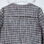 J.Crew  Tweed Fringe Plaid Blazer Jacket Navy Blue Red White Size 10 EUC Photo 12