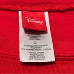 Disney Womens Size Medium 7 - 9 Red Mickey Mouse Face Clear Sequin Sweatshirt Photo 2