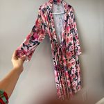 Posh Peanut Women’s Bamboo Floral Dusty Rose Pattern Robe Size Medium Pink Photo 2