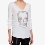 Zadig & Voltaire  Tunisen Skull Camo Gems Lightweight White Tee Size Medium Photo 0