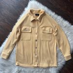 VICI Yellow Button-Front Textured Oversized Shacket Photo 1