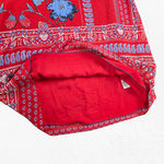 Anthropologie Vanessa Virginia Boho Bell Sleeve Mini Dress Red Blue Floral 100% Silk Size XS Photo 8