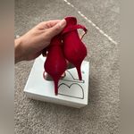 BP New . Red Suede Ankle Strap Heels Size 8 Photo 5