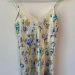 Floral Satin Nightgown Lingerie Lace Trim Romantic Cottagecore Slip Dress Sz S Yellow Photo 0