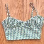 ZARA  Green floral Printed Corset Top women’s Size XS Floral Summer Cottagecore Photo 0