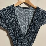 Brandy Melville  Robbie Wrap Dress Navy & White Floral Tie Waist V-Neck One size Photo 8