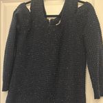 Moral Fiber  Black Sweater with Sheer Hem Photo 1