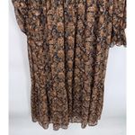 Moon River Tiered Ruffle Maxi Dress Womens Medium Fall Brown Black Metallic Gold Photo 12