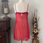Cinema Etoile Red Shimmer Sheer Chemise Slip Size Medium Silver Photo 1