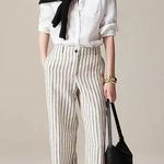 J.Crew  Harbor pant in striped linen Photo 0