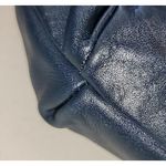 Bandolino Vintage  Soft Leather Purse Blue Strap Hinged Close Photo 3