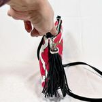 Brighton Love Dove Canvas Leather Tassel Red Bird Pouch Crossbody Bag  Photo 5