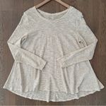 Old Navy Long Sleeve Extreme Crewneck Swing Tee in Cream Olive Stripe Size Small Photo 4