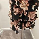 Ralph Lauren  Black and Light Coral Floral Tiered Sleeveless Dress Photo 2