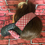 Disney Parks Women’s Black Sequin Visor with Red Polka Dot Bow Photo 4