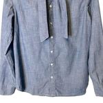 Lucky Brand Chambray Shirt With Feminine Bow Button Down NWT Size Small 7WD10650 Photo 3
