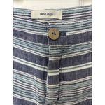British Khaki 100% Linen Striped Shorts Size 4 Beachy Vacation Summer Coastal Photo 2