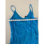 Lulus All For Love Electric Blue Floral Jacquard Midi Satin Slip Dress Medium Photo 4