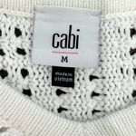 CAbi Cream Ivory Fringe Fiesta Poncho Open Knit Half Sleeve Sweater Top size M Photo 2