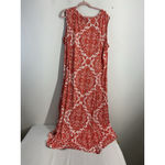 Womans Lily 4XL Orange White Sun Dress Sleeveless Long Size 4X Photo 1