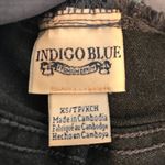 Indigo Blue Gray Maternity Skinny Jeans Full Panel Distressed Tapered Stretch XS X-Small Photo 2