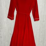 Vanity Fair Vintage  dressing robe 1960 Red Velour White Piping Trim Detail med Photo 4