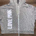 PINK - Victoria's Secret Victoria’s Secret PINK Long Sleeve “Love Pink” Cropped Hoodie Women’s Medium Photo 5