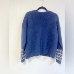 Banana Republic  Fair Isle Crew Neck Cotton Blend Sweater S Navy‎ Blue Photo 2