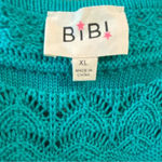 BiBi Urban Outfitters Crochet Sweater Cropped Cuff Sleeves Size‎ XL Green Photo 5
