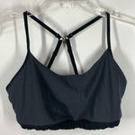 Ballys Women's Solid Adjustable Strap Back Hook Sports Bra Black Size Large Photo 0