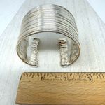 Sterling silver ribbed cuff bracelet, made in Israel Photo 13