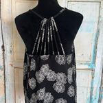 Metaphor Women Sleeveless Halter Black Floral Chiffon Top Blouse Size Medium Photo 1