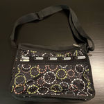 LeSportsac Black Crossbody Bag with Multicolor Circle Design Photo 0