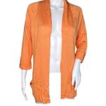 Chico's Sweater Womens Small Orange Open Front Cardigan Office Workwear Versatile Photo 0