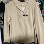Studio Works  Beige Shawl Collar Sweater Photo 0