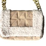 ZARA Quilted Shearling Shoulder Bag Tan Photo 5