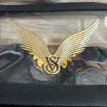 Victoria's Secret Transparent and Black Pouch with Gold Logo Photo 2