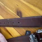 Brighton  brown vintage leather belt silver tone buckle Photo 2