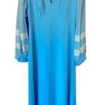 Vintage baby blue lace chiffon sleeves 60/70s maxi dress Size M Photo 0