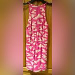 AQUA Hot Pink Fuchsia & White Abstract Geometric Print Racer Back Romper Size XS Photo 4