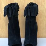 Burberry women’s Pelling Fringed Suede Peep-toe Booties boots IT 37.5 US 7.5 Photo 4